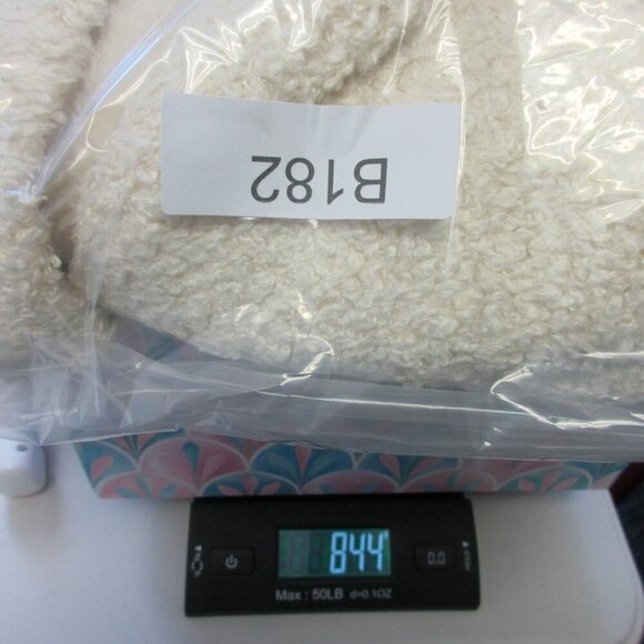 Dudley Stephens Women's Fleece Coat Jacket M Ivory Pockets Fuzzy Cozy Luxury 844 - Picture 12 of 12